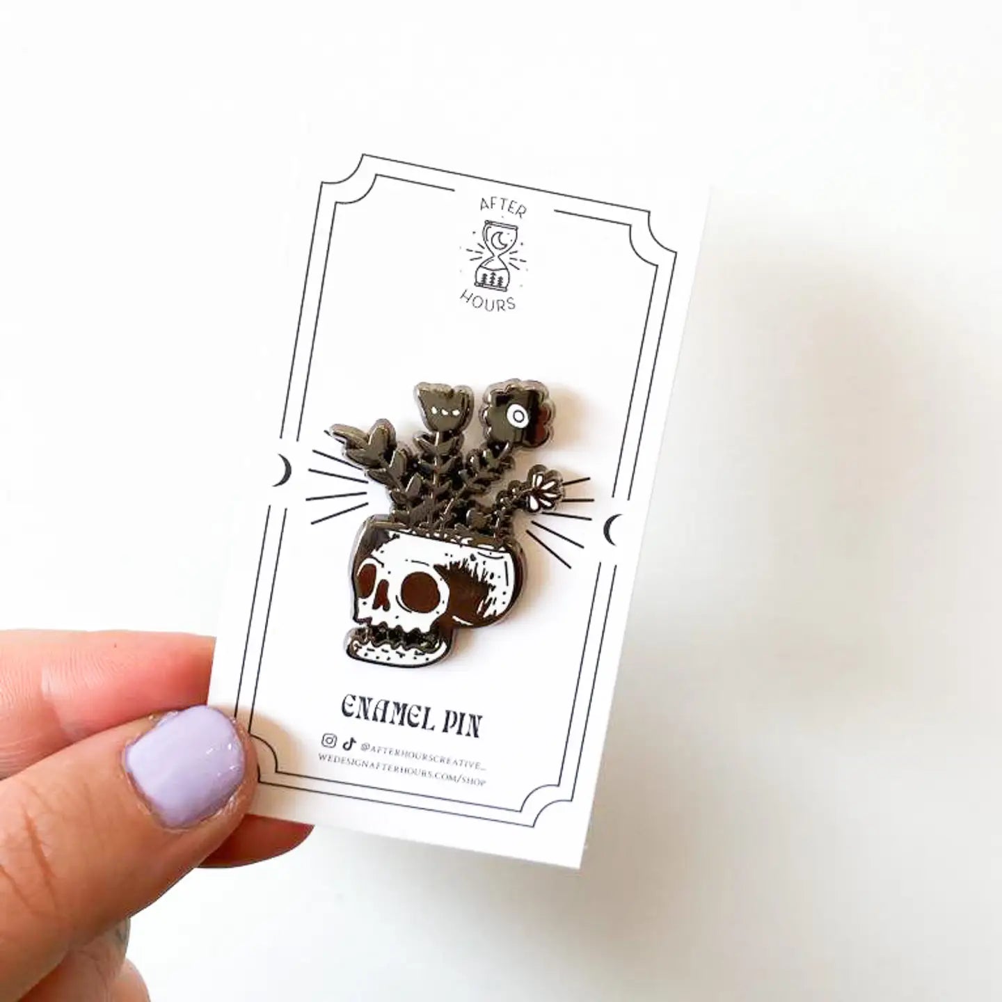 Skull Flowers Enamel Pin