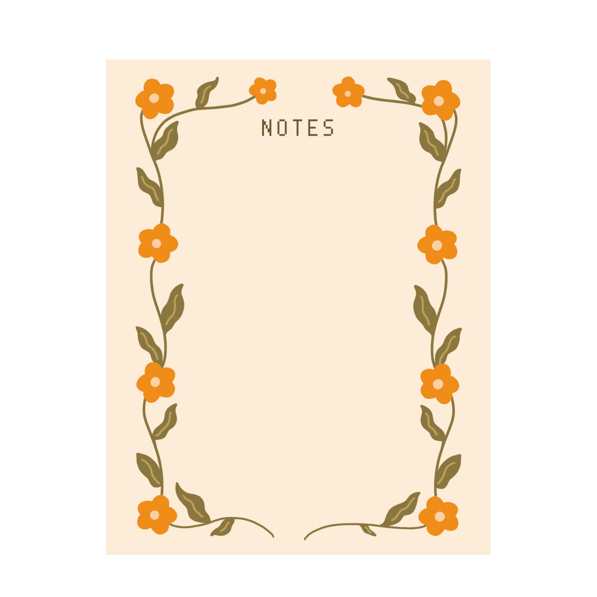 Cute Orange Flower Notepad