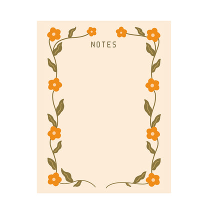 Cute Orange Flower Notepad