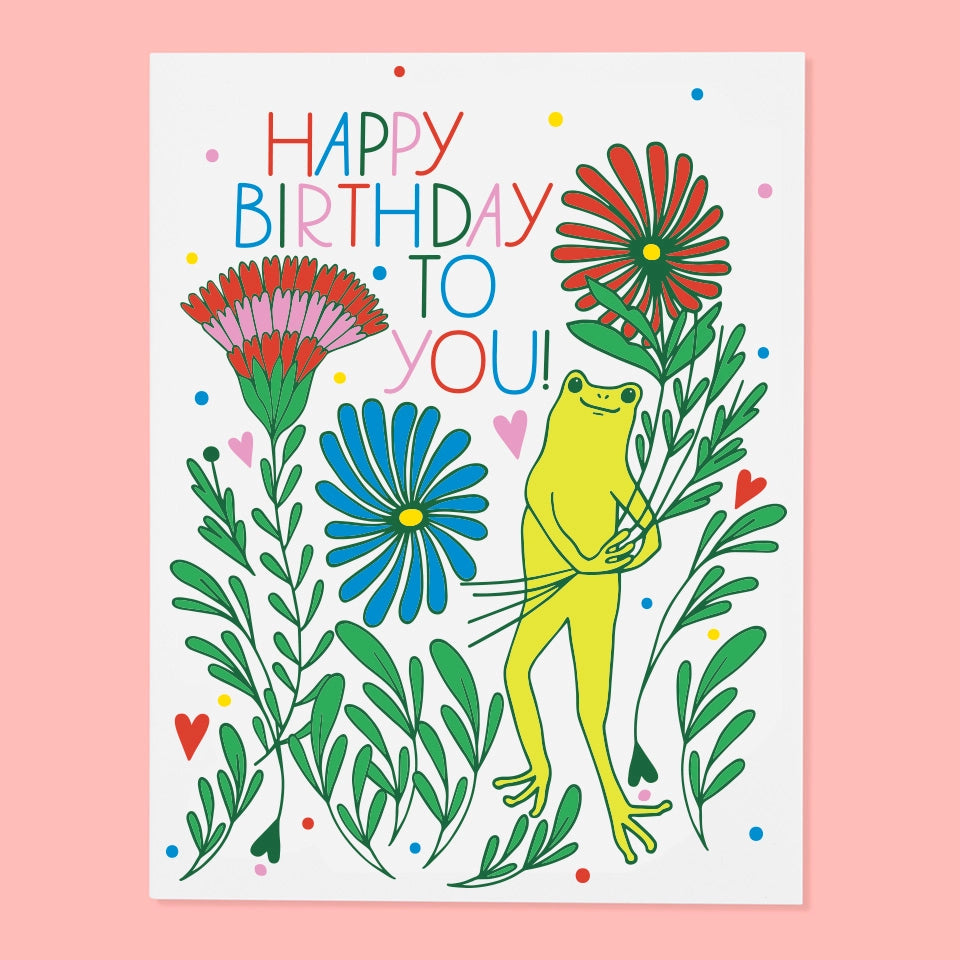 Froggy Bouquet Greeting Card