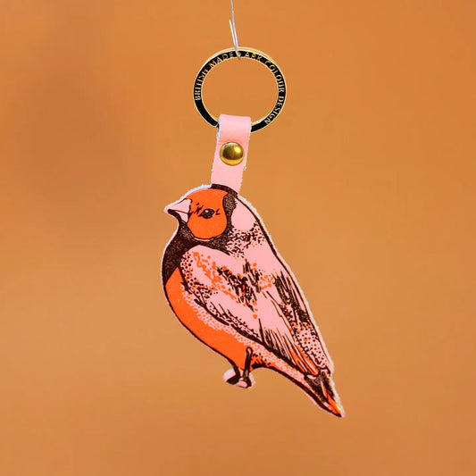 Leather Finch Keychain