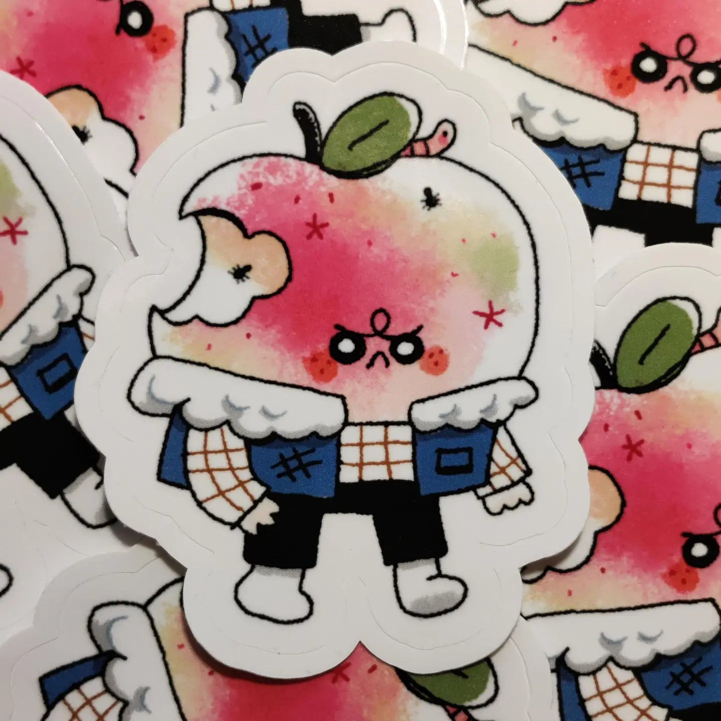 Glossy Rotten Apple Vinyl Sticker