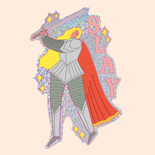 Slay Fantasy Girl Glitter Vinyl Sticker