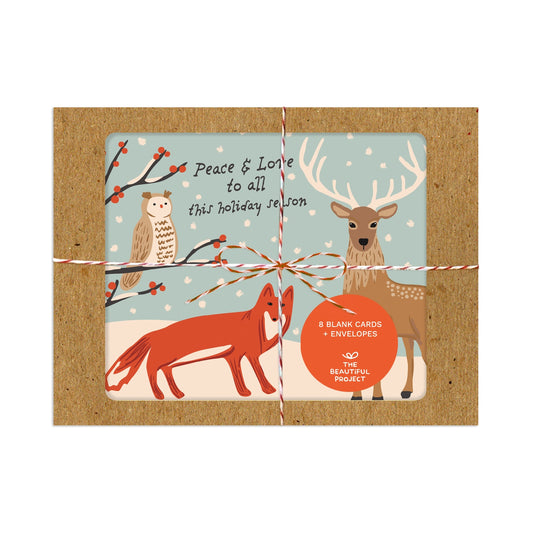 Woodland Peace Christmas Card Box Set of 8