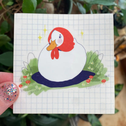 Babushka Duck Transparent Sticker