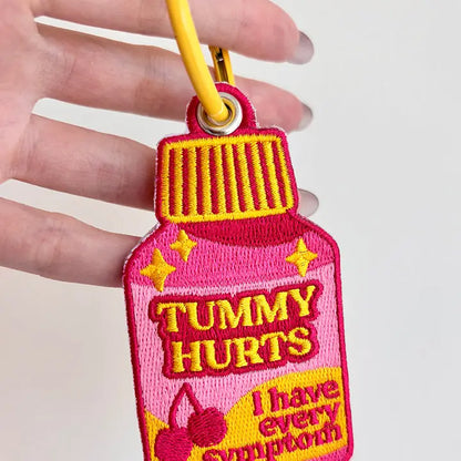 Tummy Hurts Medicine - Embroidered Keychain