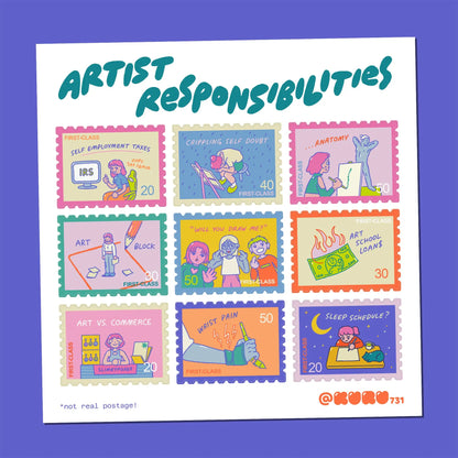 Artist Responsibilities Stamp Sticker Sheet