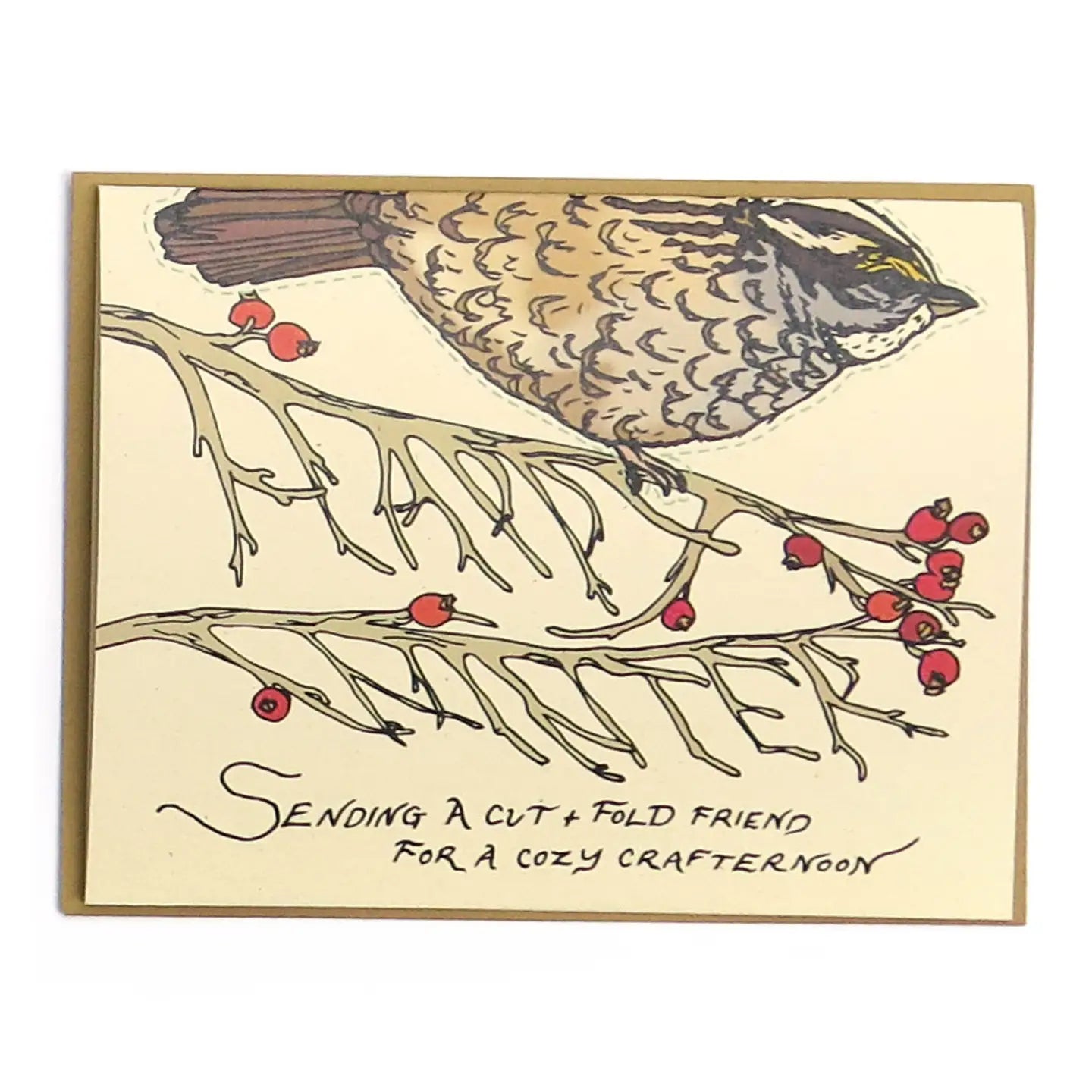 Cut and Fold Craft Card - Sparrow
