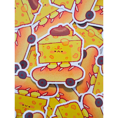 Glossy Cheddar the Skater Boy Vinyl Sticker