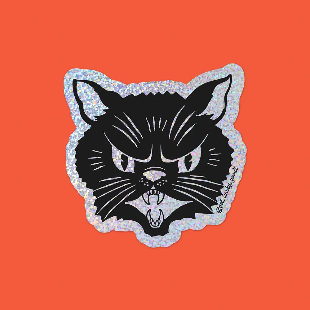Spooky Kitty – Glitter Vinyl Sticker