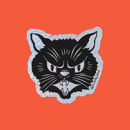 Spooky Kitty – Glitter Vinyl Sticker