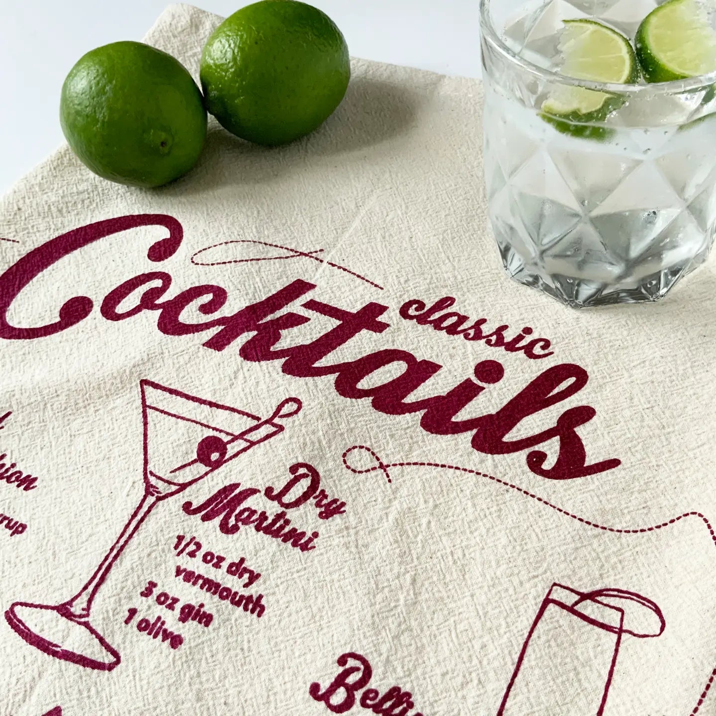 Cocktails Tea Towel