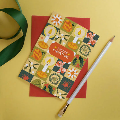 Christmas Chequerboard Greeting Card