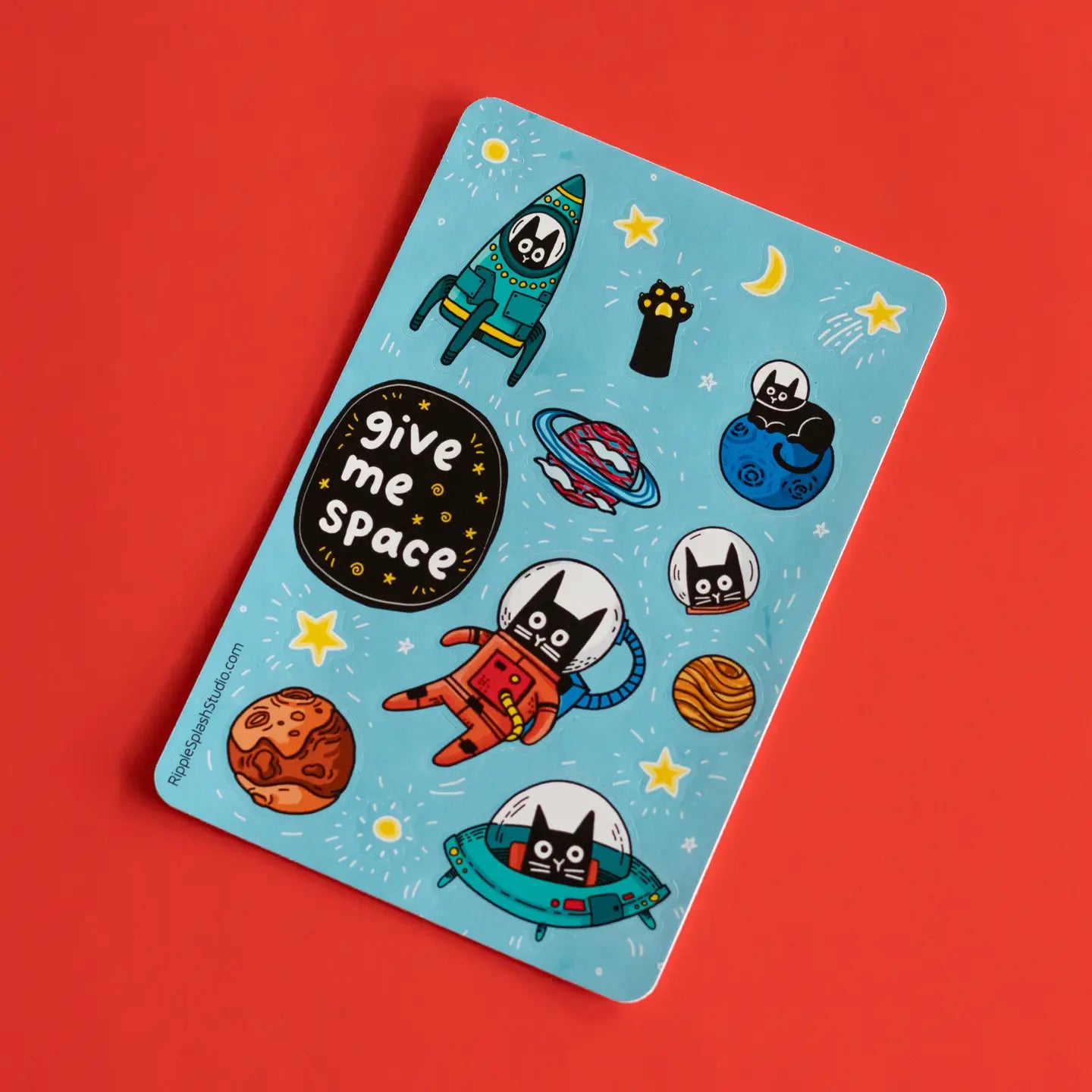 Space Cat Sticker Sheet