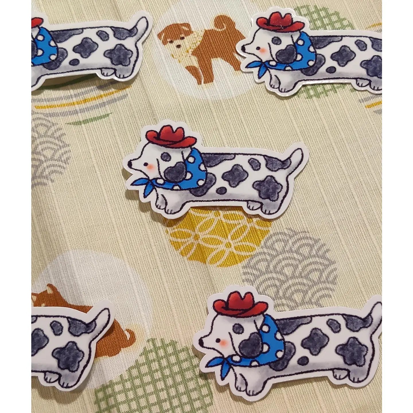 Glossy Cowboy Weiner Dog Vinyl Sticker