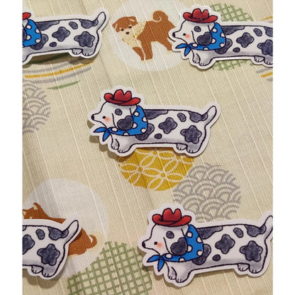Glossy Cowboy Weiner Dog Vinyl Sticker