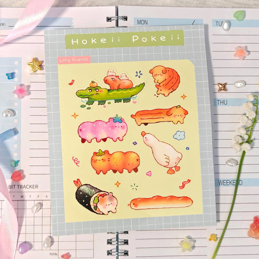 Glossy Long Friends Vinyl Sticker Sheet
