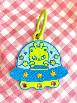 Cat Alien Trinket Holder Embroidered Keychain