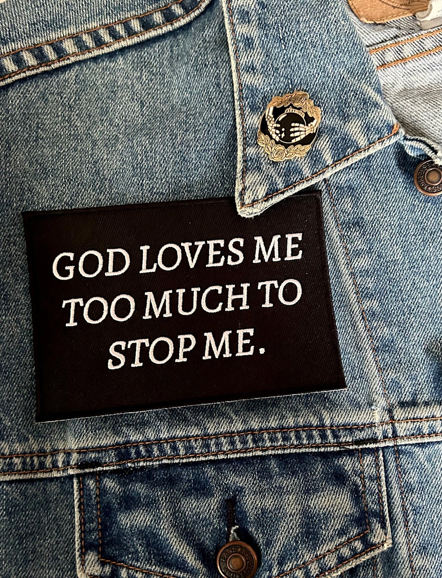Embroidered Patch - "GOD LOVES ME"