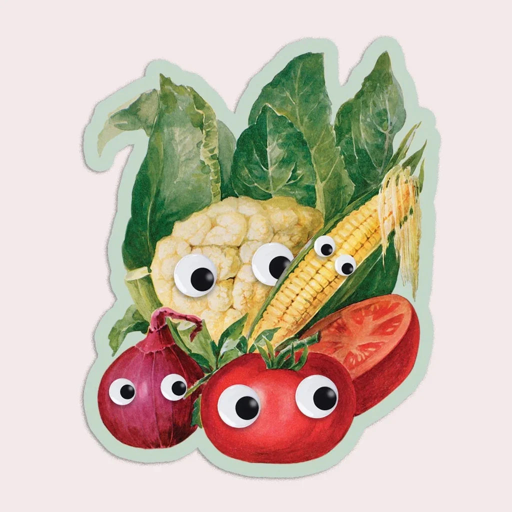 Googly Veg Vinyl Sticker