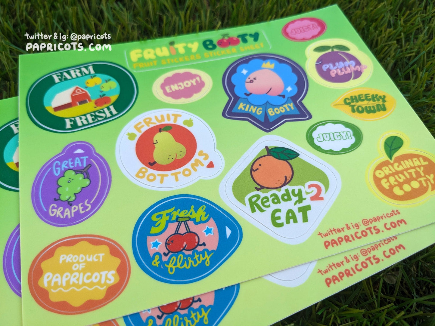 Fruity Booty Fruit Sticker Sheet