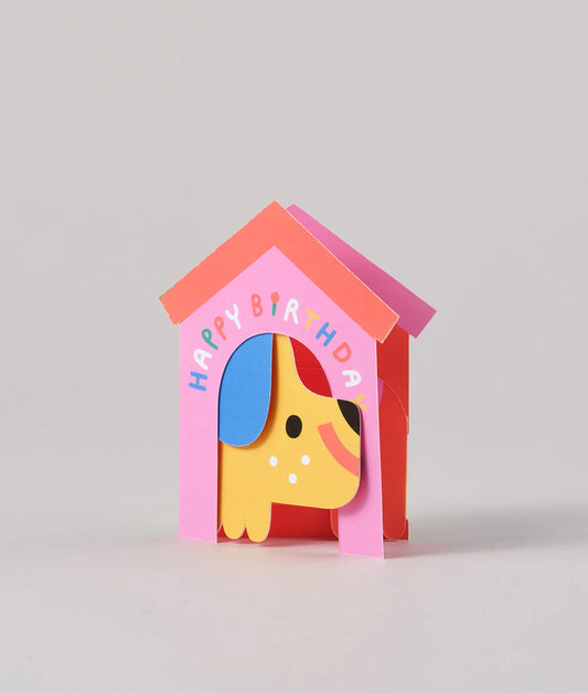 Dog In House Fold Out Greeting Card