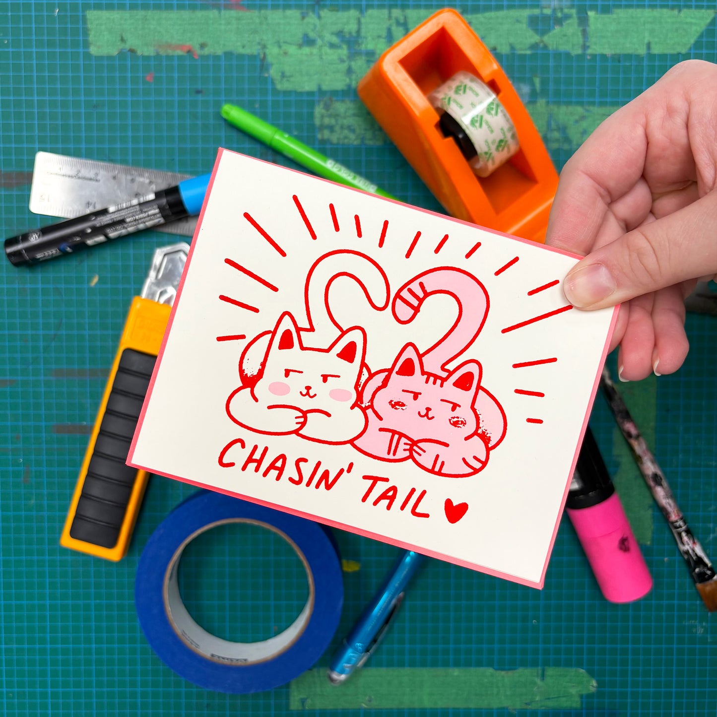 Chasin' Tail Greeting Card