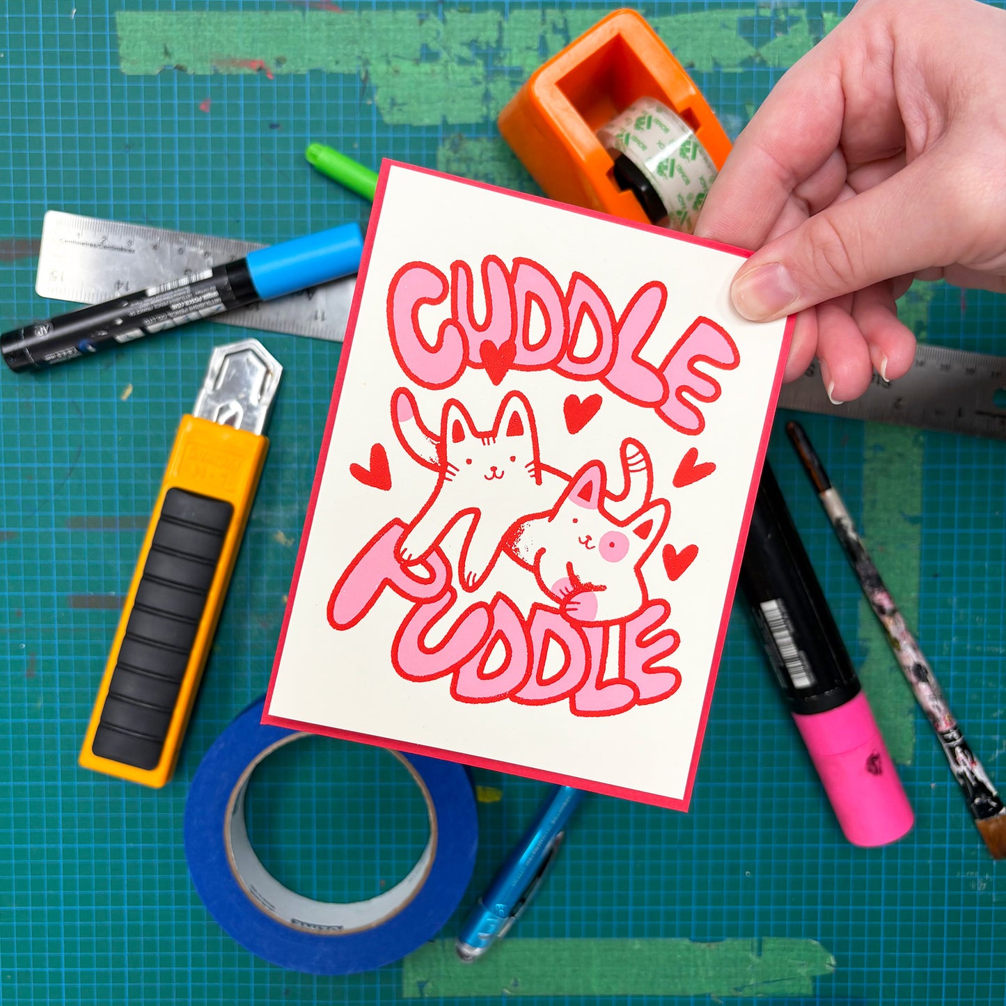 Cuddle Puddle Valentines Card