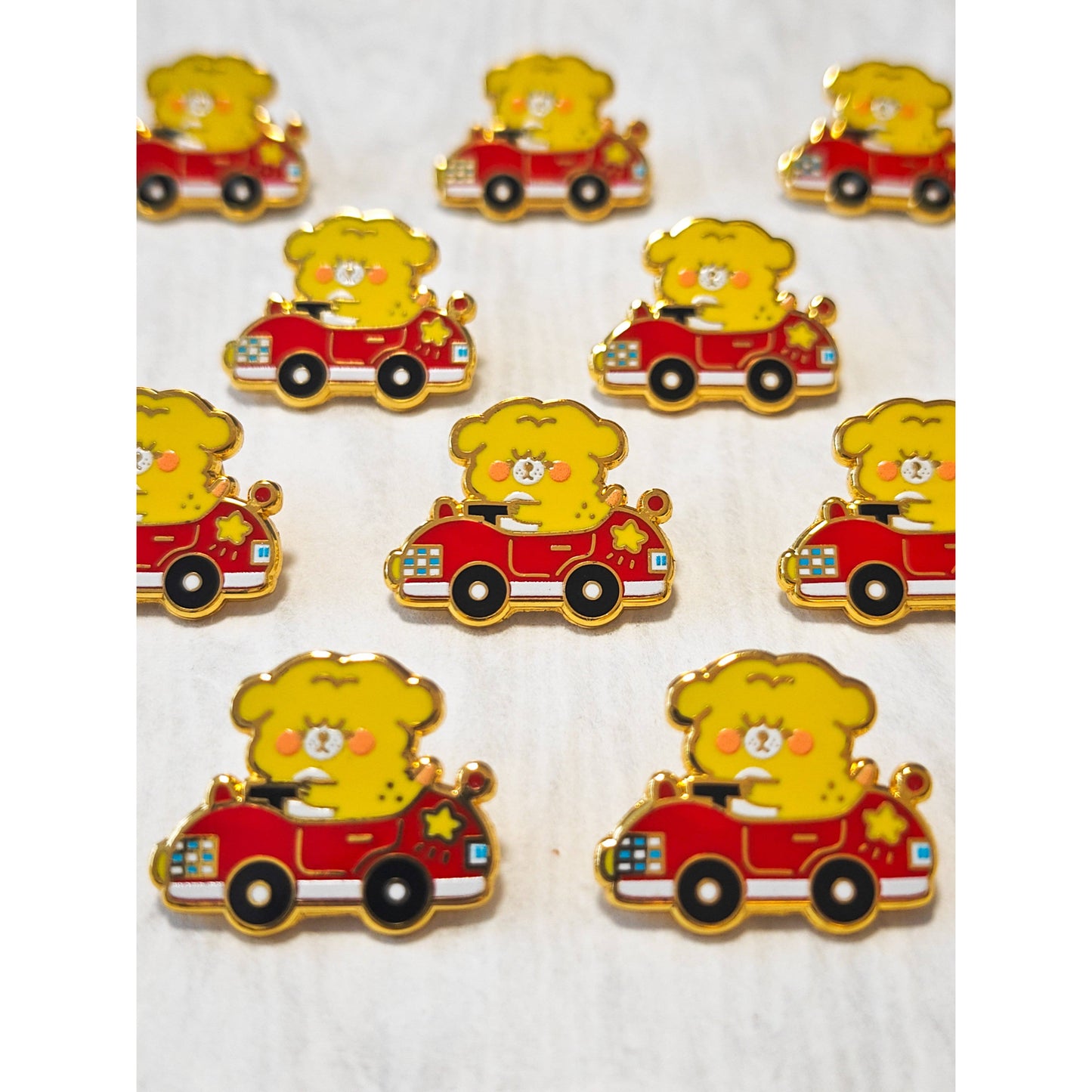 Mini Driving Race Car Enamel Pin