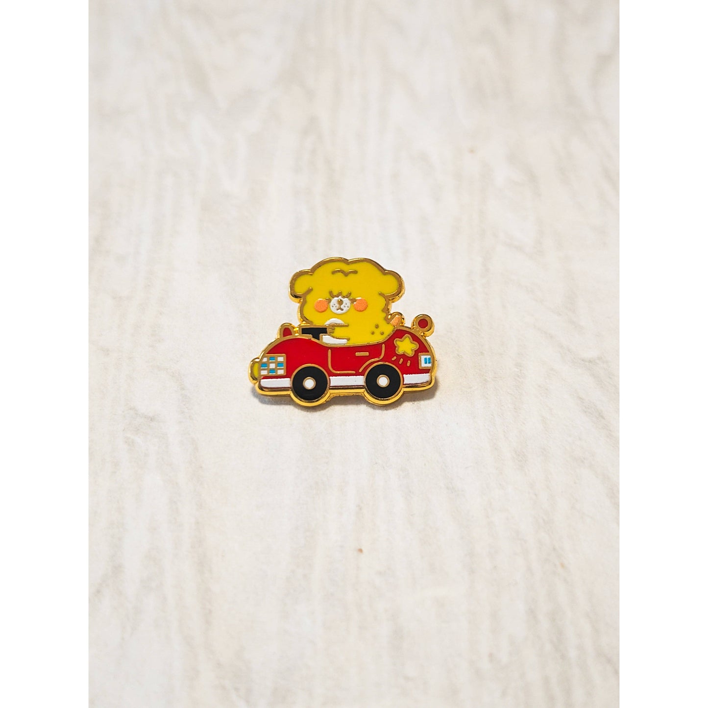 Mini Driving Race Car Enamel Pin