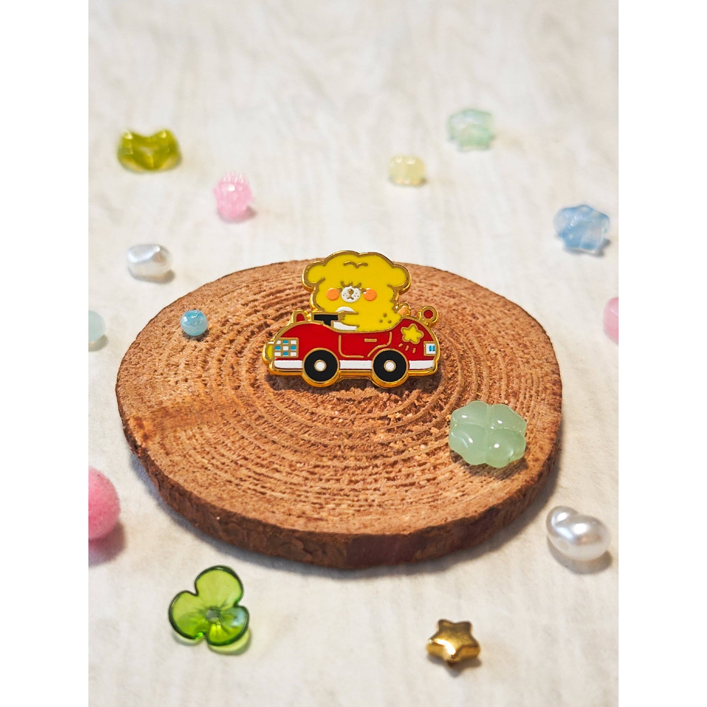 Mini Driving Race Car Enamel Pin