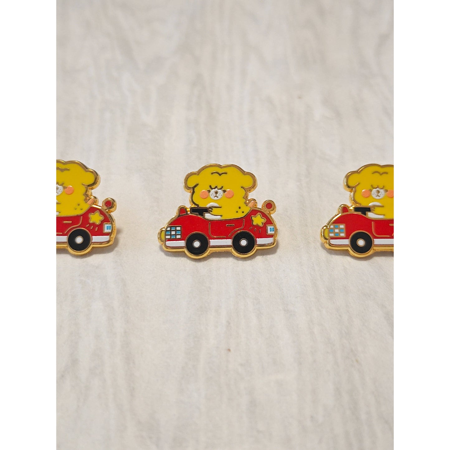 Mini Driving Race Car Enamel Pin