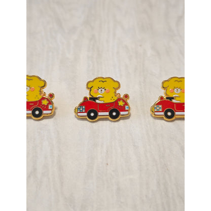 Mini Driving Race Car Enamel Pin