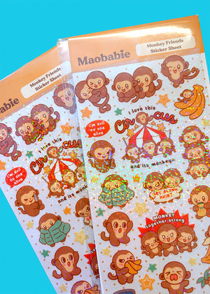 Monkey Friends - Sticker Sheet – Secret Planet