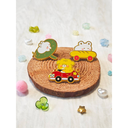 Mouse in Baguette Car Enamel Pin