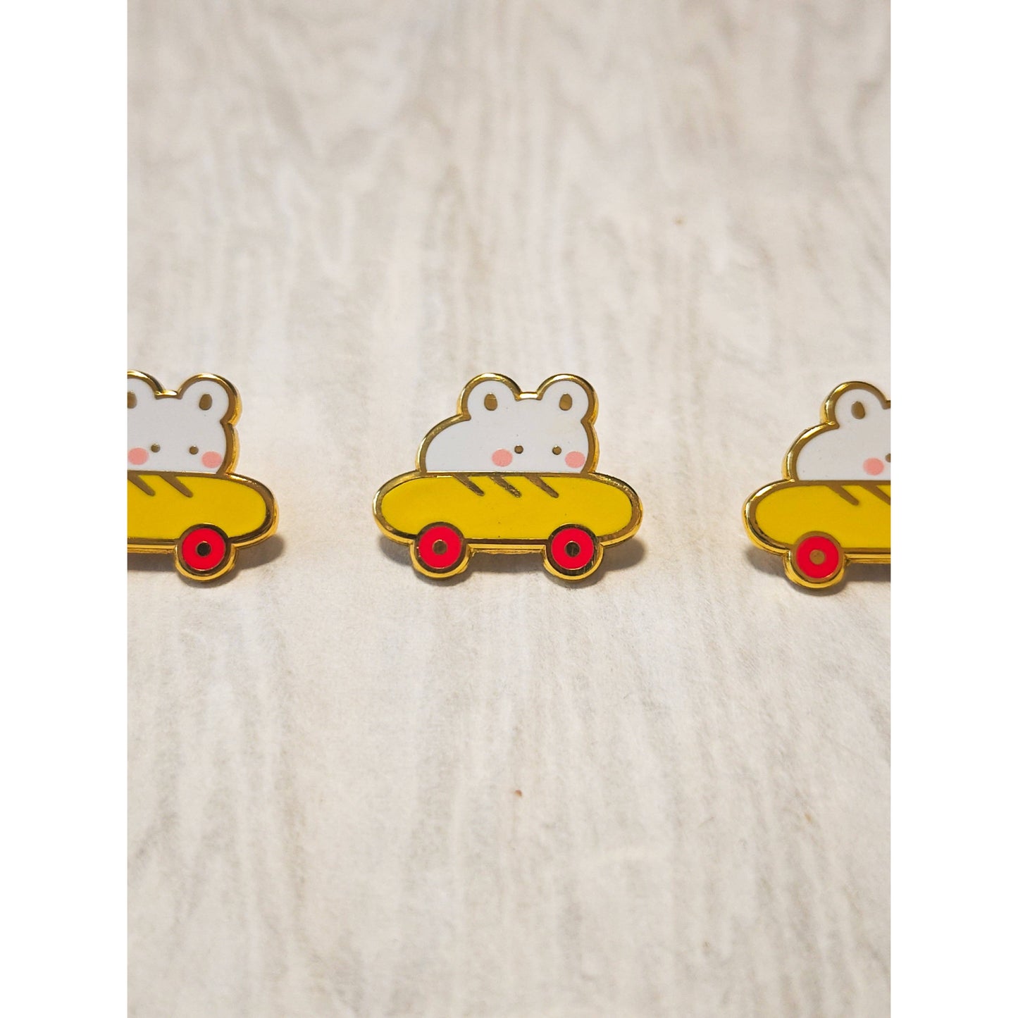 Mouse in Baguette Car Enamel Pin