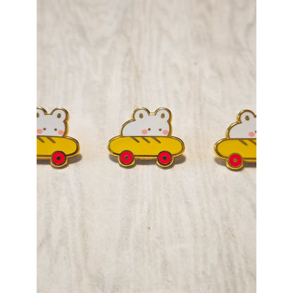 Mouse in Baguette Car Enamel Pin