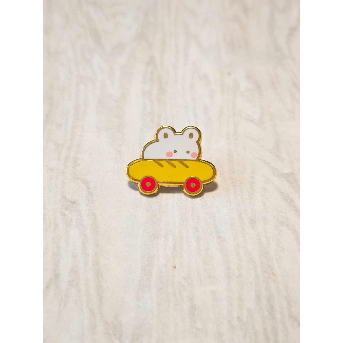 Mouse in Baguette Car Enamel Pin