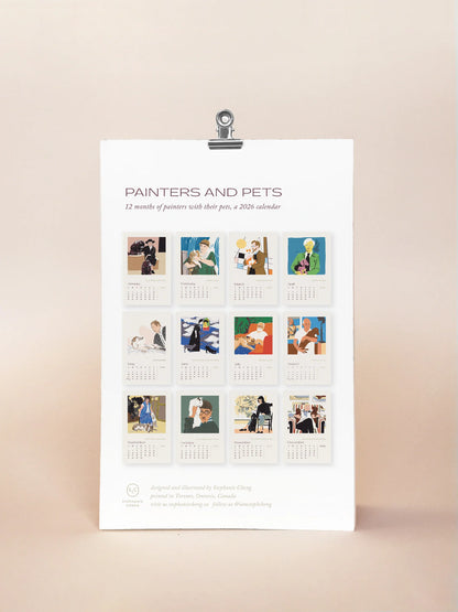 Painters and Pets 2026 Desk Calendar