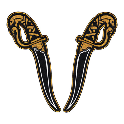 Twin Kirpan Embroidered Patches