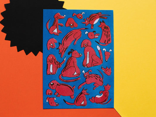 Mostly Mutts Risograph Print
