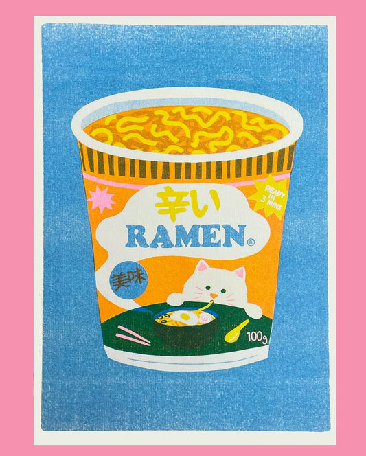 Ramen Risograph Print