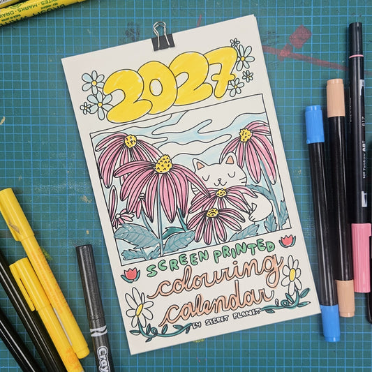 2027 Cats n' Flowers Colouring Calendar