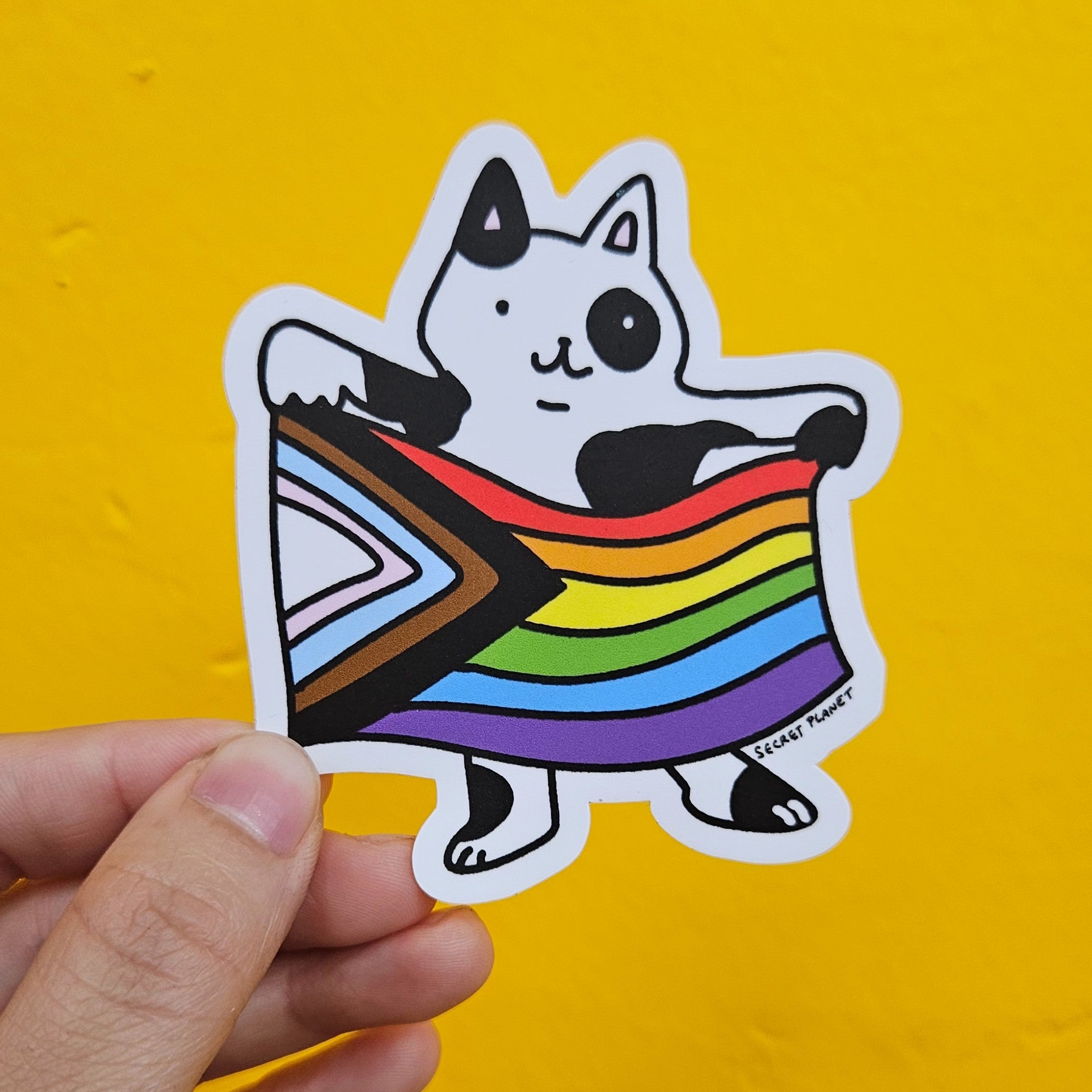 Rainbow Flag Cat Pride Vinyl Sticker – Secret Planet