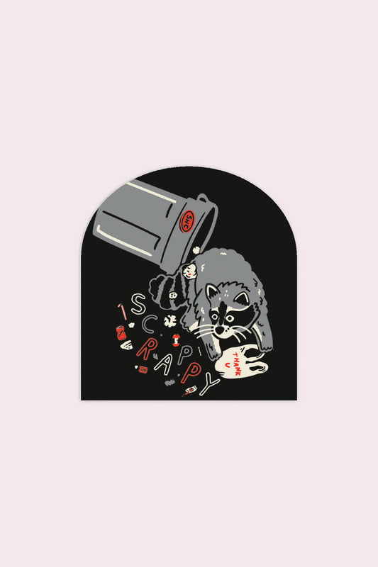 Scrappy Raccoon (Trash) Vinyl Sticker