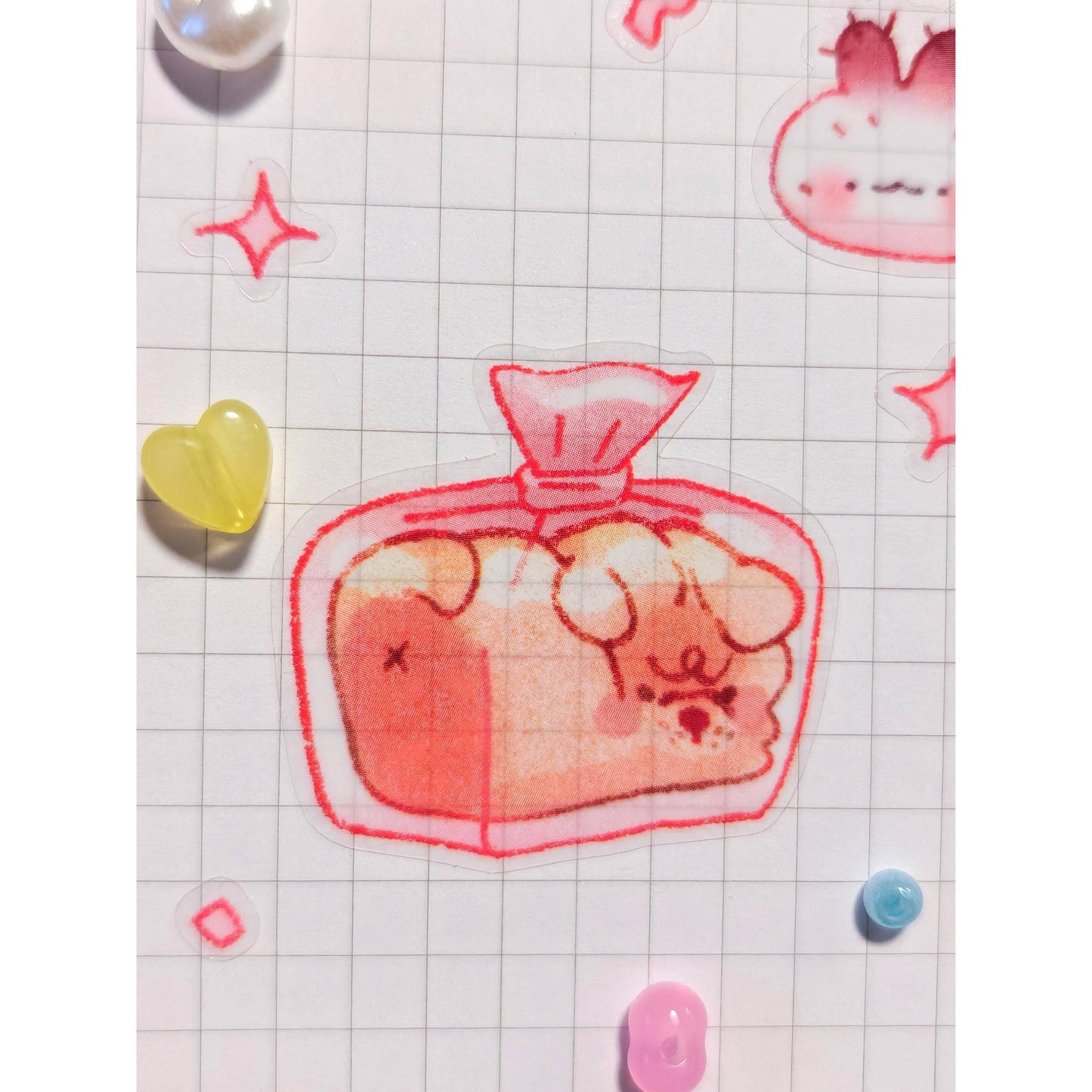 Transparent Munchie Friends Glossy Vinyl Sticker Sheet