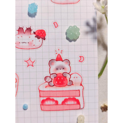 Transparent Munchie Friends Glossy Vinyl Sticker Sheet