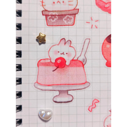 Transparent Munchie Friends Glossy Vinyl Sticker Sheet