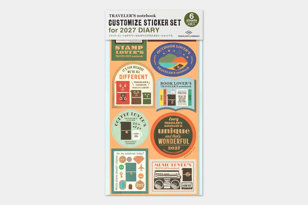 TRAVELER'S notebook Customized Sticker Set for Diary 2027