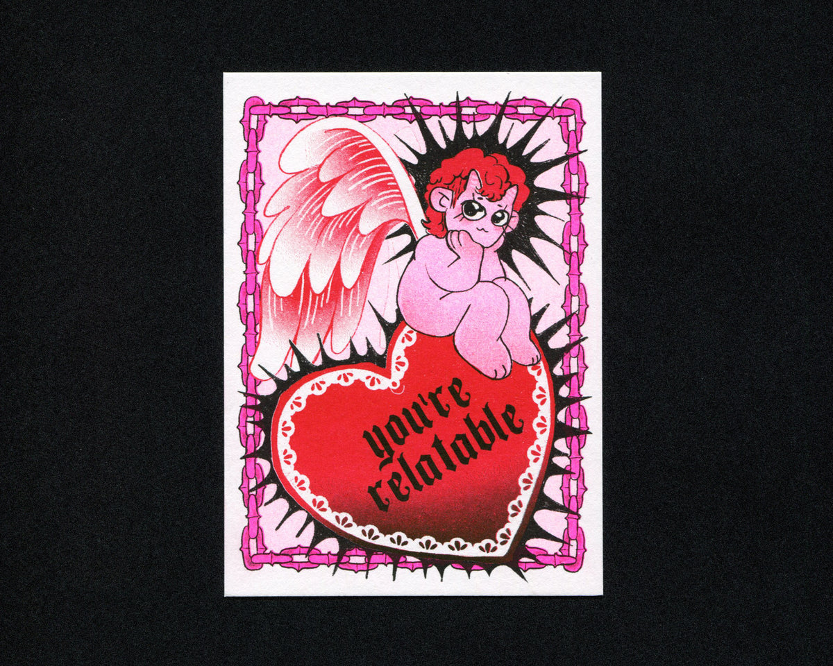 You're Relatable Risograph Mini Postcard